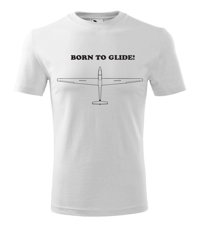 Tričko - Born to Glide, bílé