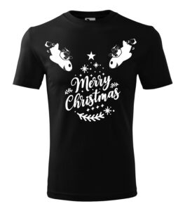 Tričko Merry Christmas -černé