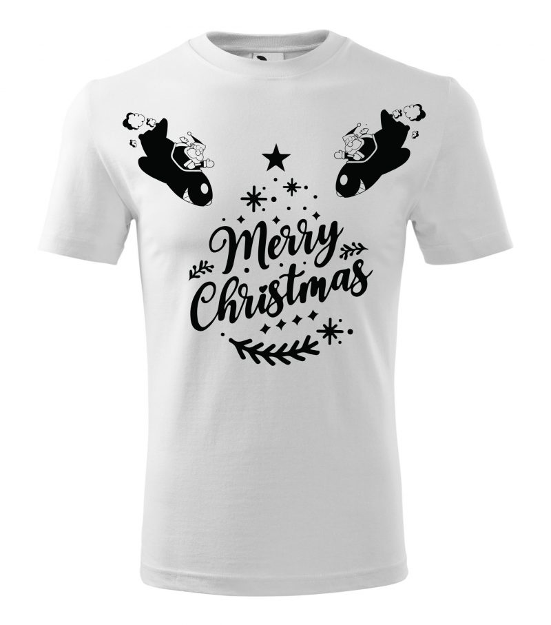 Tričko Merry Christmas -bílé