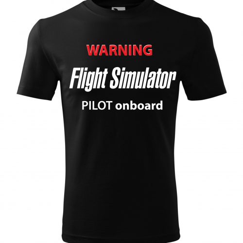 Tričko, Warning Flight Simulator- černé