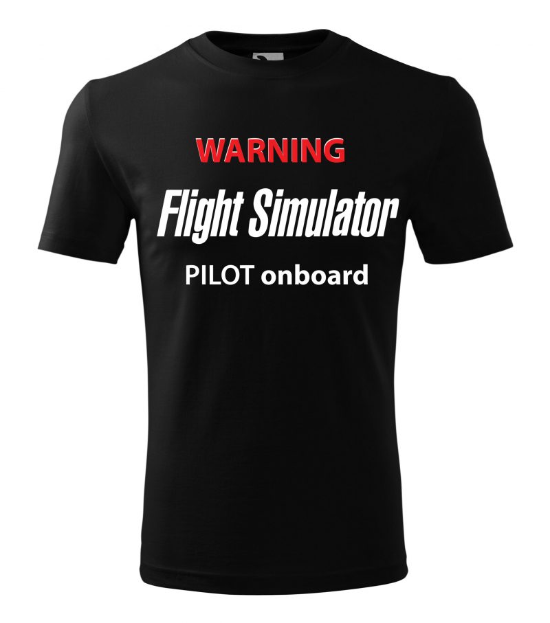 Tričko, Warning Flight Simulator- černé