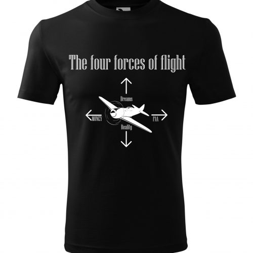 Tričko The Four Forces of Flight - černé