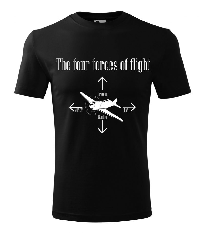 Tričko The Four Forces of Flight - černé