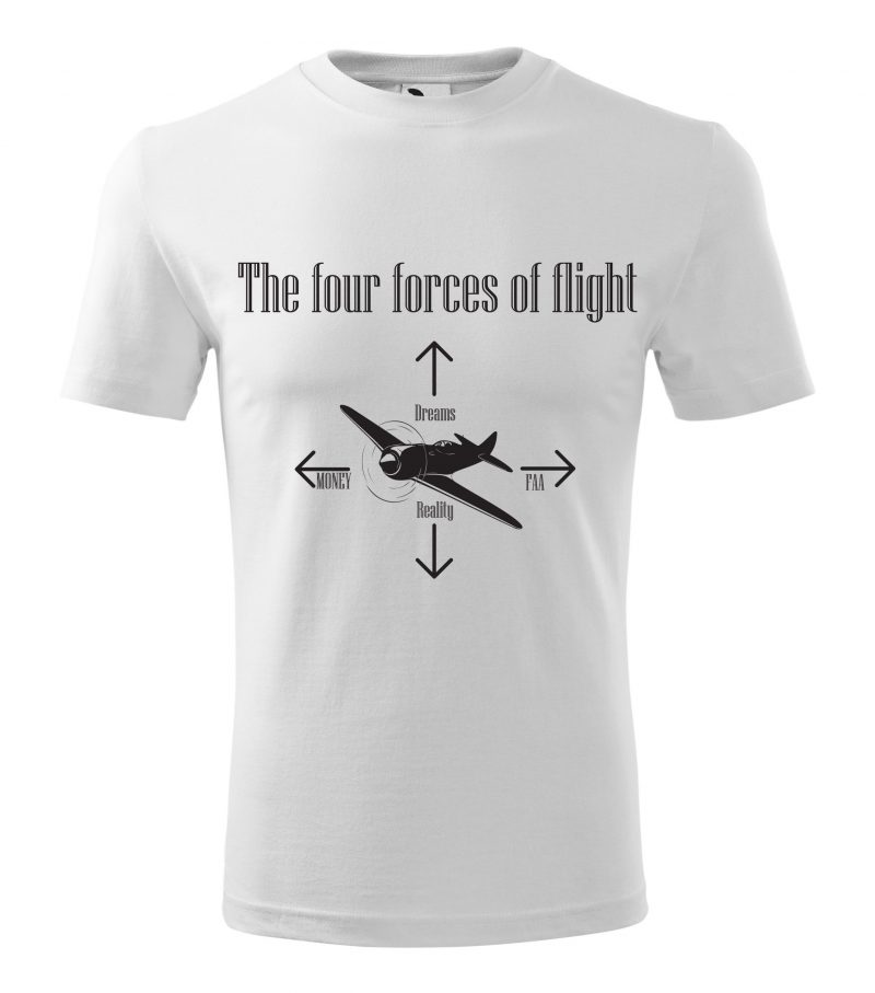 Tričko The Four Forces of Flight - bílá