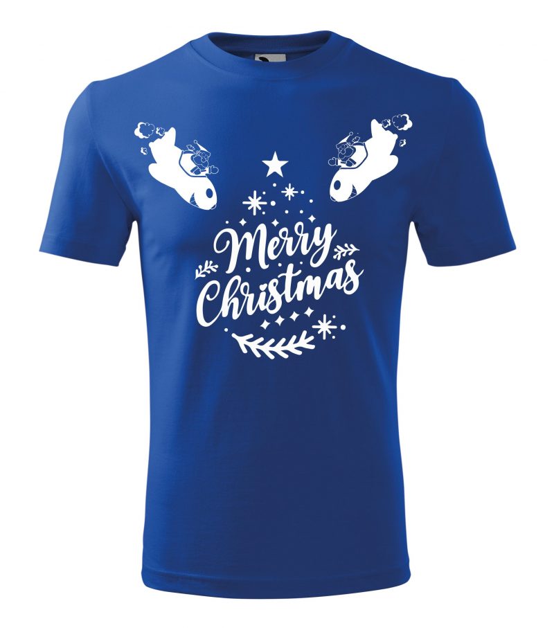 Tričko Merry Christmas -modré