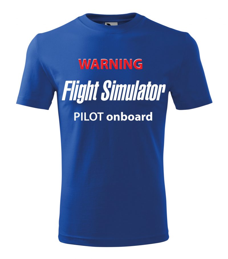 Tričko, Warning Flight Simulator- modré
