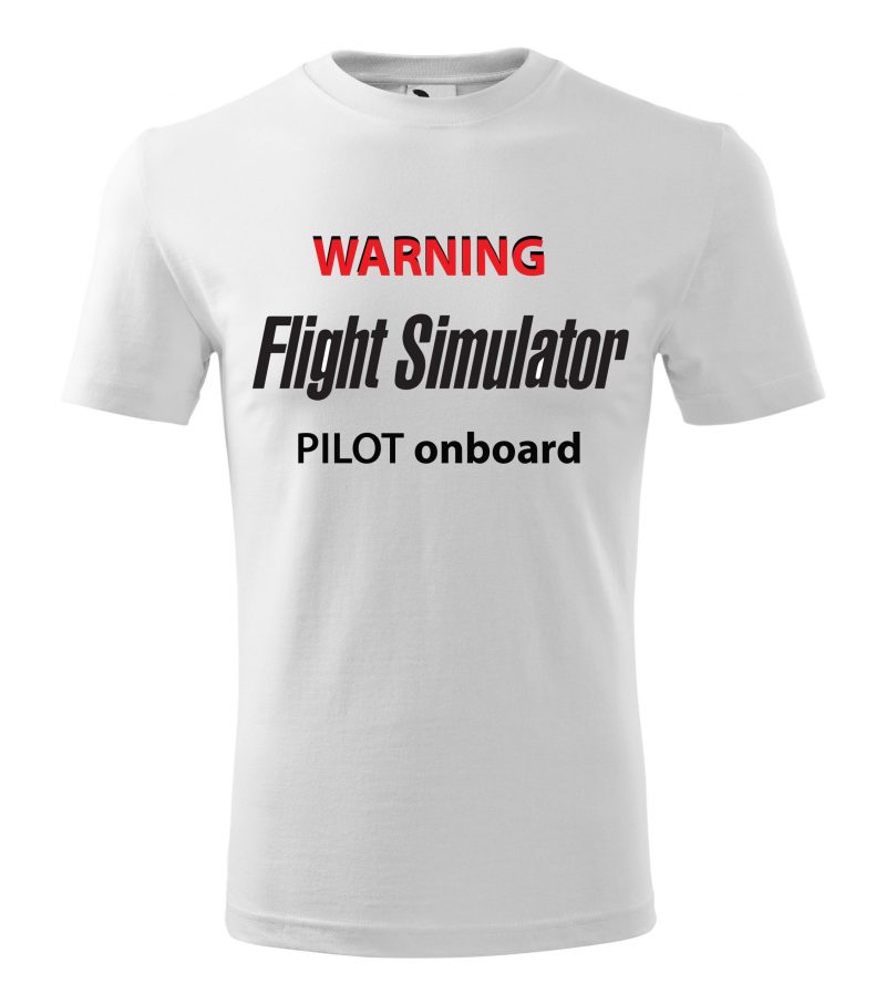 Tričko, Warning Flight Simulator- bílá